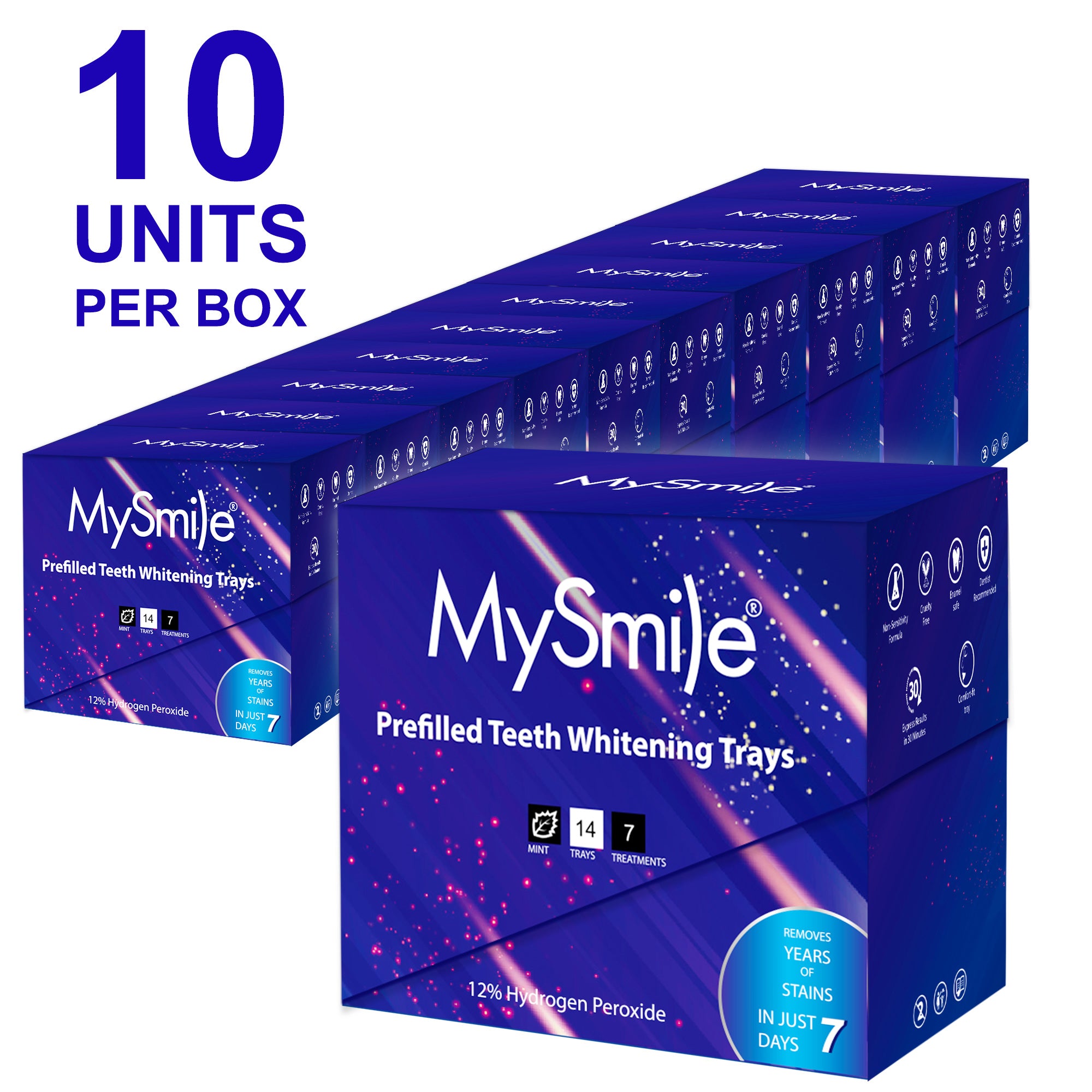 Wholesale for Dentist Only - Prefilled Teeth Whitening Trays w/ 12% Hydrogen Peroxide (10 Units Per Box)