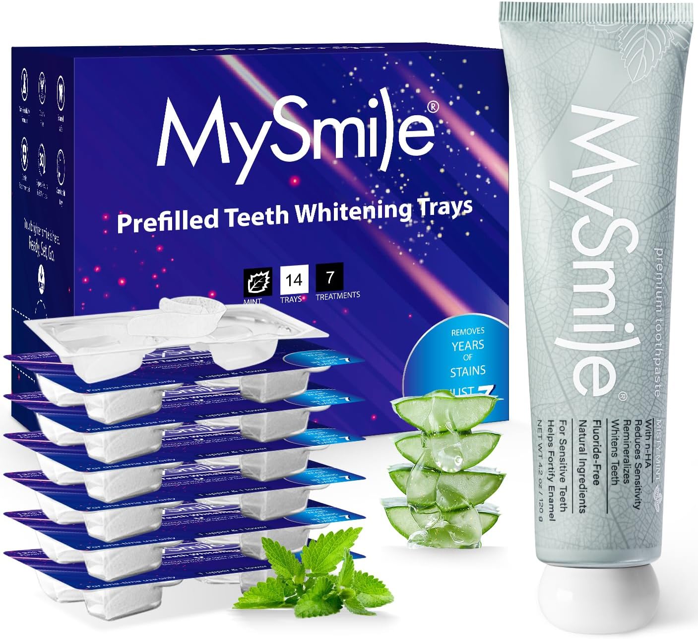 Prefilled Teeth Whitening Trays & Nano-Hydroxyapatite Toothpaste Bundle