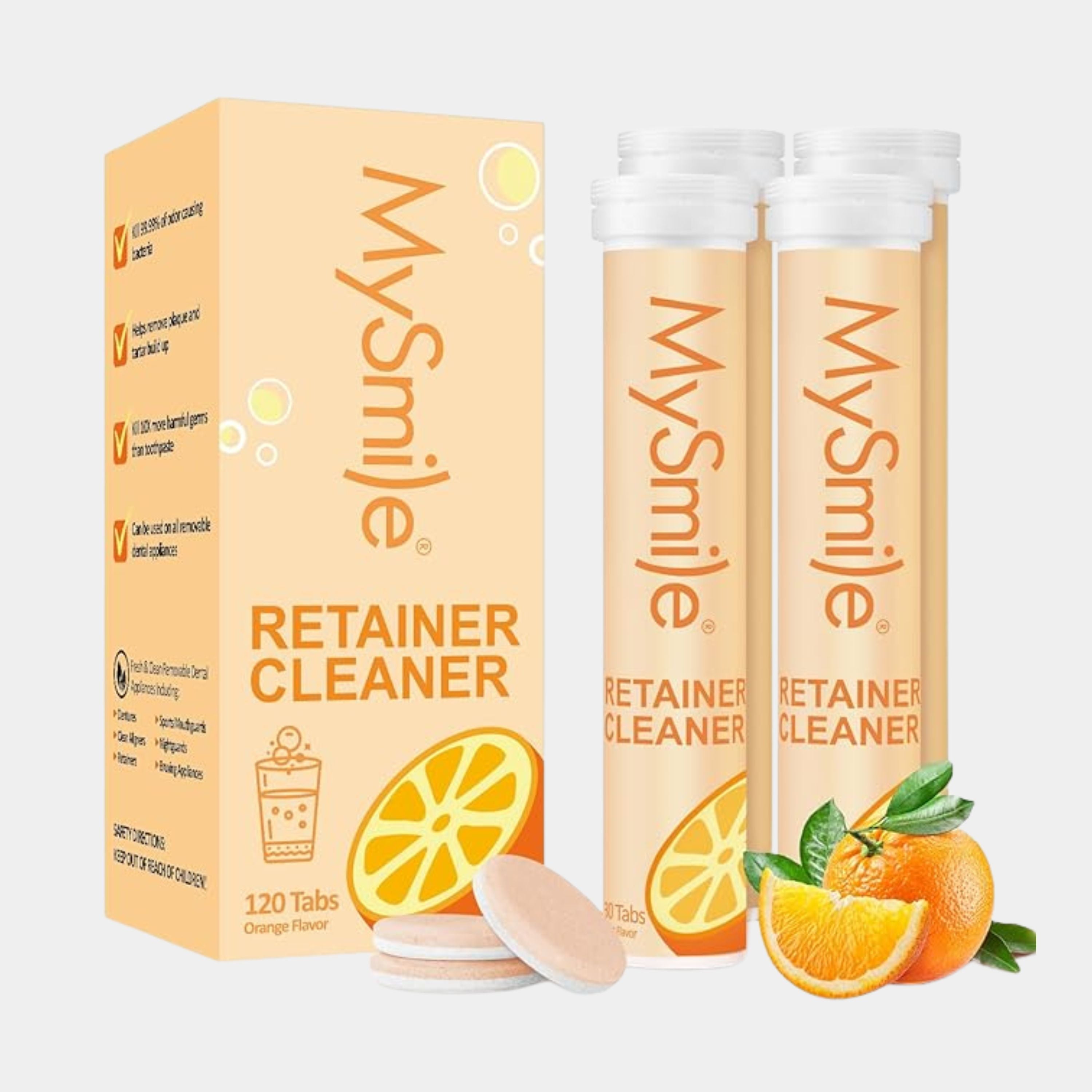 ySmile Retainer Cleaner: 120 Tabs, Orange Flavor