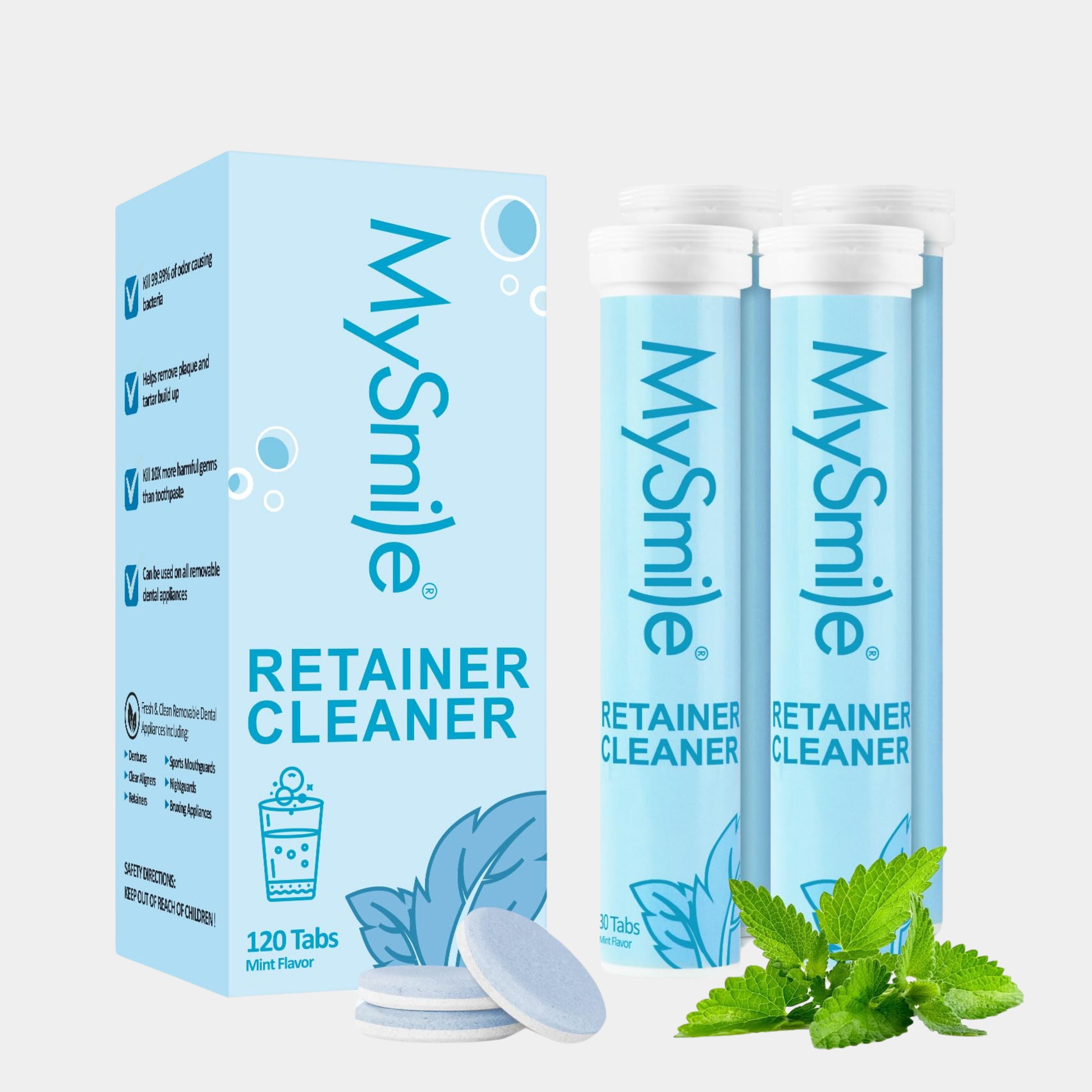 MySmile Retainer Cleaner: 120 Tabs, Mint Flavor.