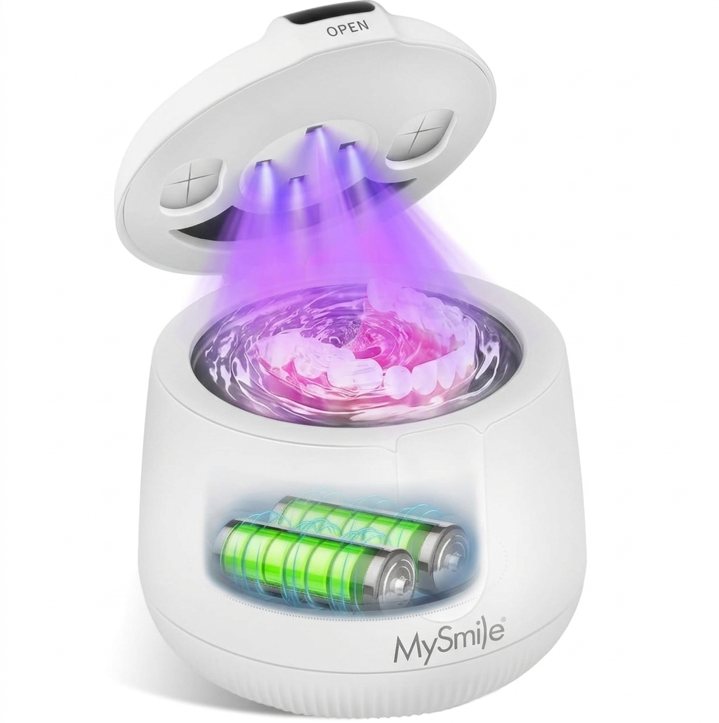 Cordless Ultrasonic Retainer Cleaner with UV for Aligners - Travel Ready