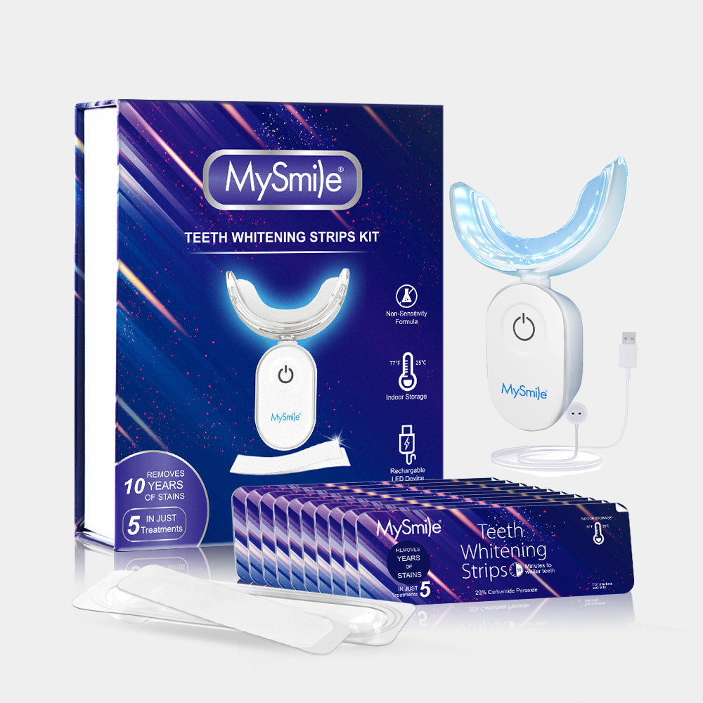 Teeth Whitening Strips with LED Light Kit