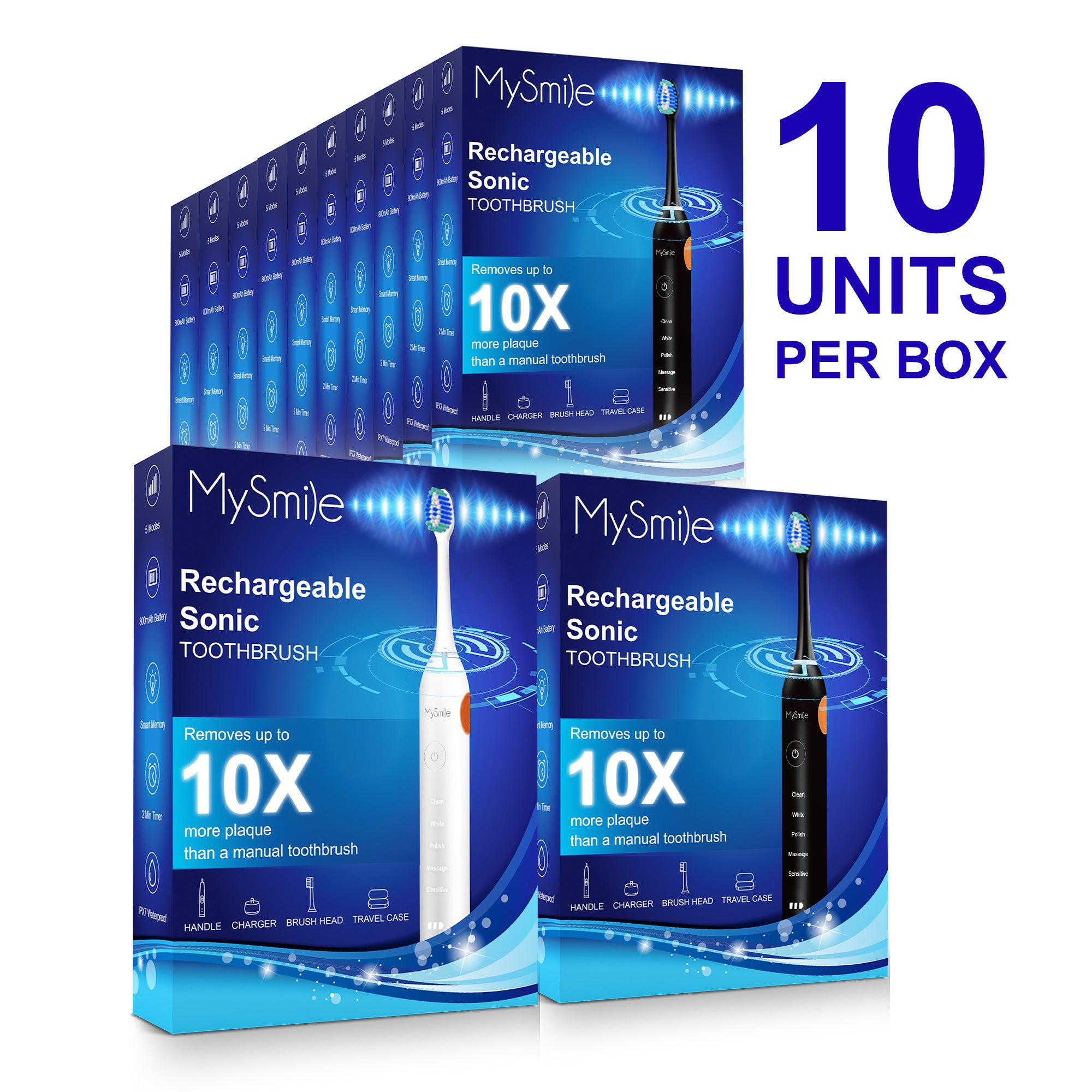 Wholesale Only - Elite Sonic Toothbrush (WT) (10 Units Per Box)