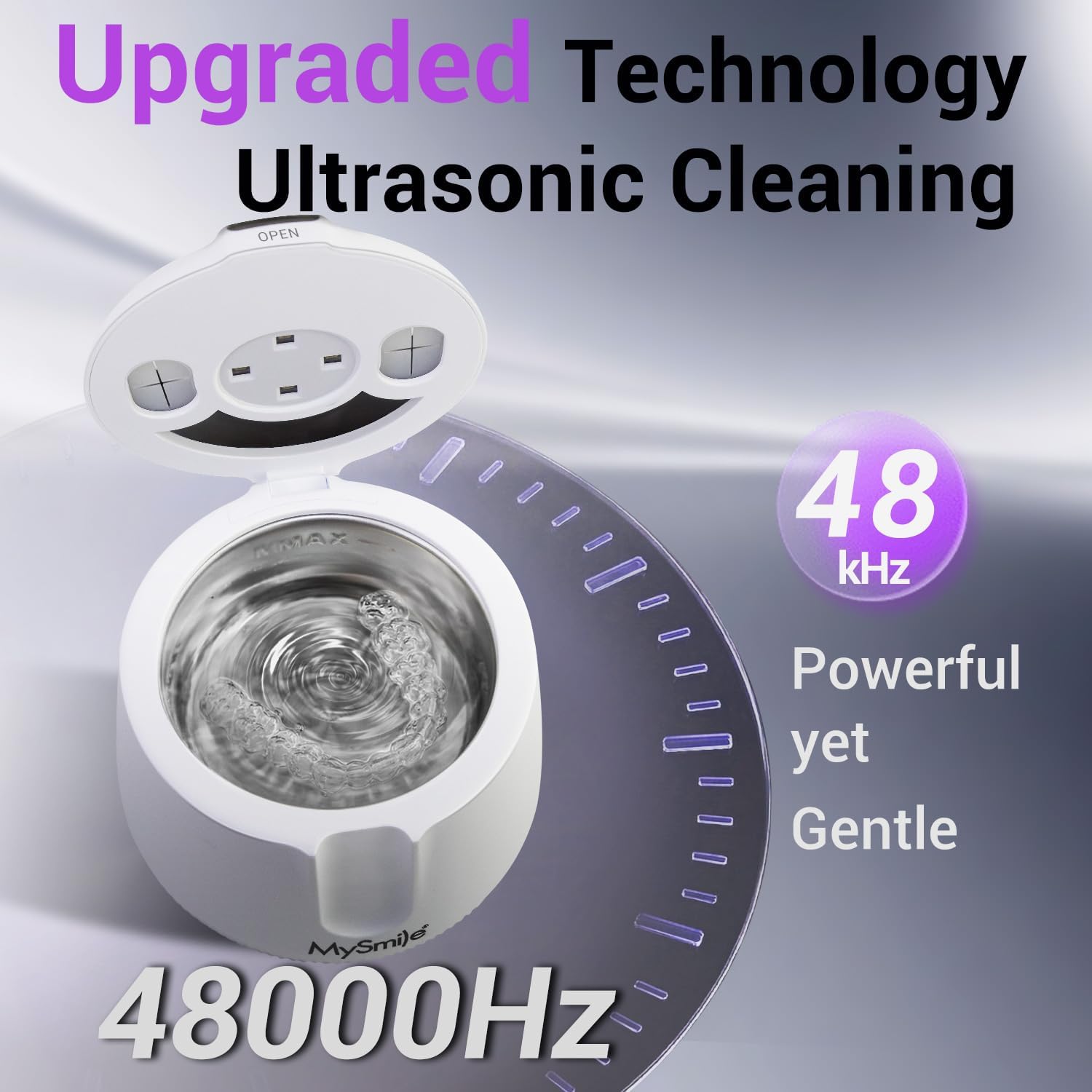 Cordless Ultrasonic Retainer Cleaner with UV for Aligners - Travel Ready