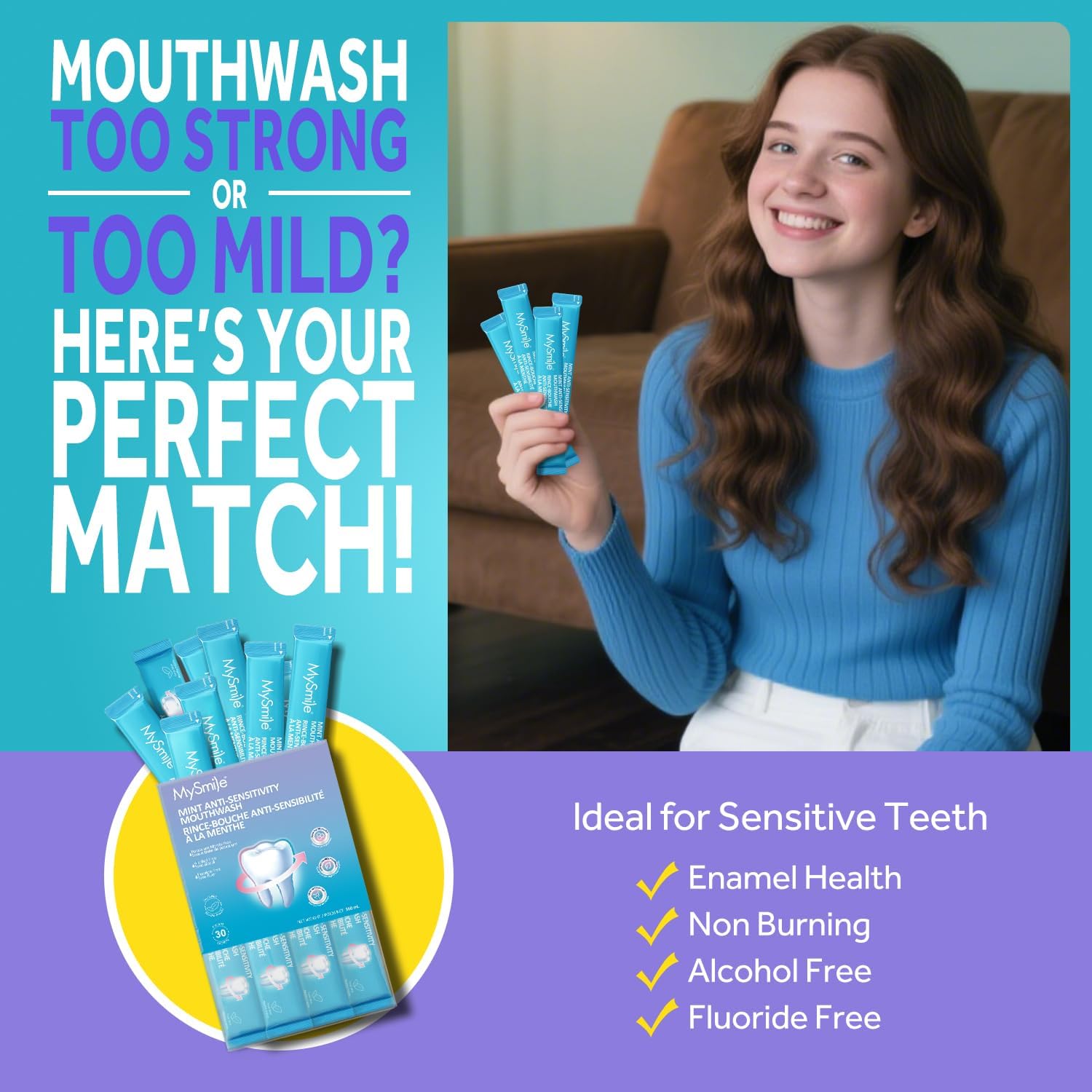 MySmile Portable Mouthwash for Sensitive Teeth
