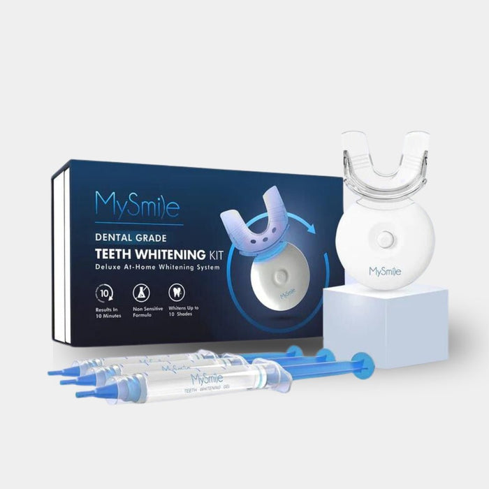 MySmile® Teeth Whitening Kit with 5X LED Light, 18% CP Gel, Gel Tips