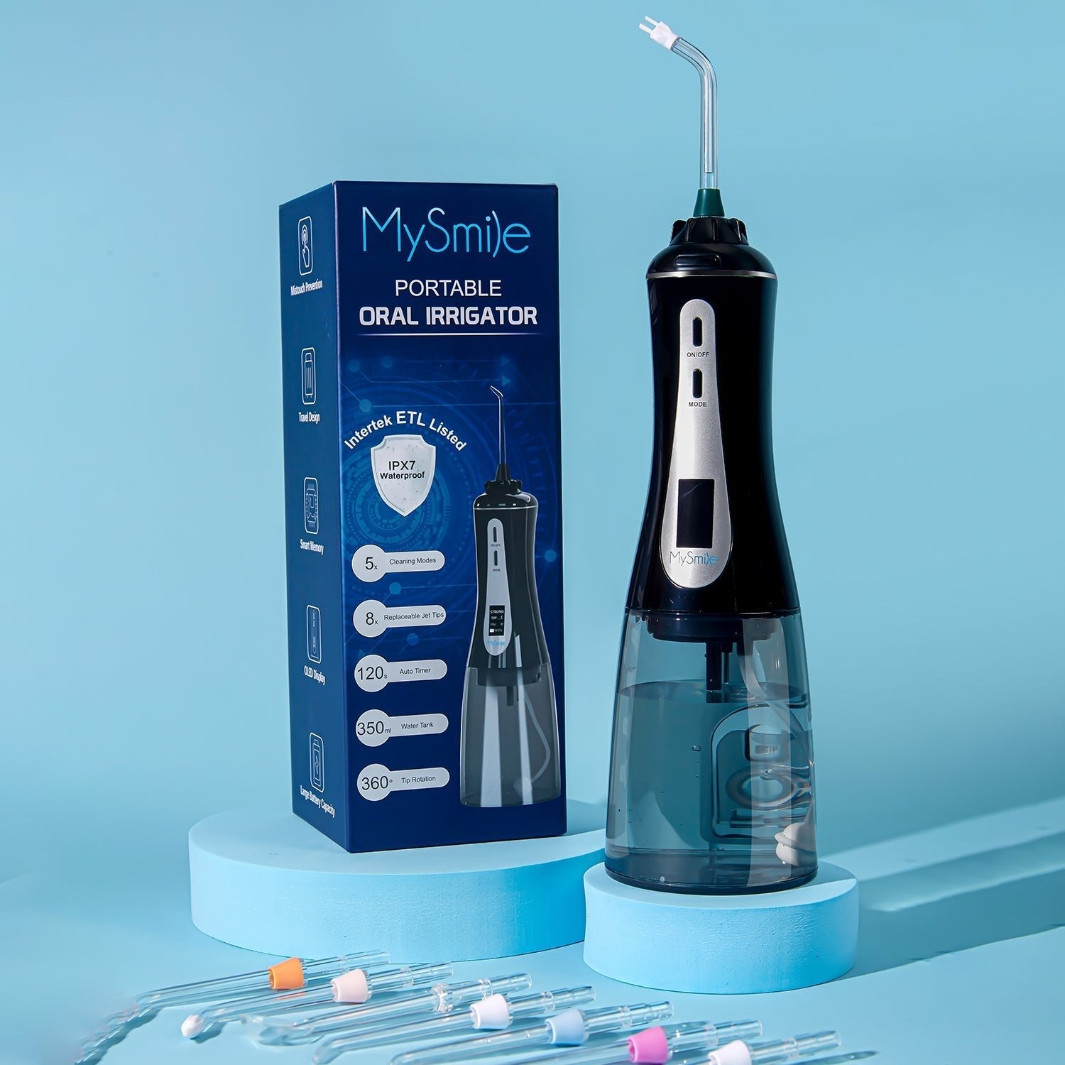 Miracle Smile Deluxe Pro Water Flosser Portable Rechargeable OPEN SHIPS  FREE NOW